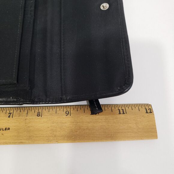 Women's Genuine Leather Black Wallet; Approx 8 x 4 - Picture 5 of 10
